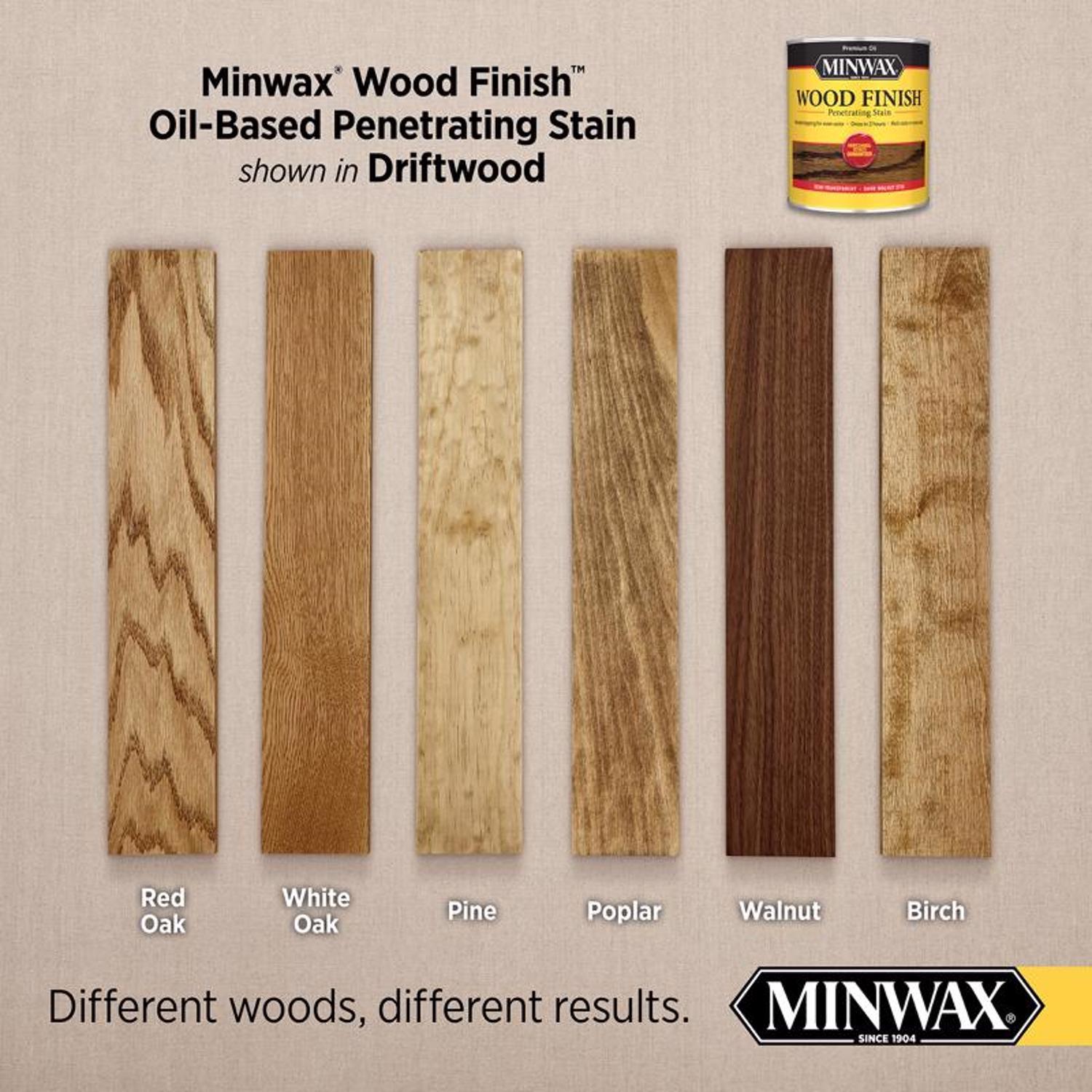 Minwax Wood Finish Semi-Transparent Driftwood Oil-Based Penetrating Wood Stain 1/2 pt