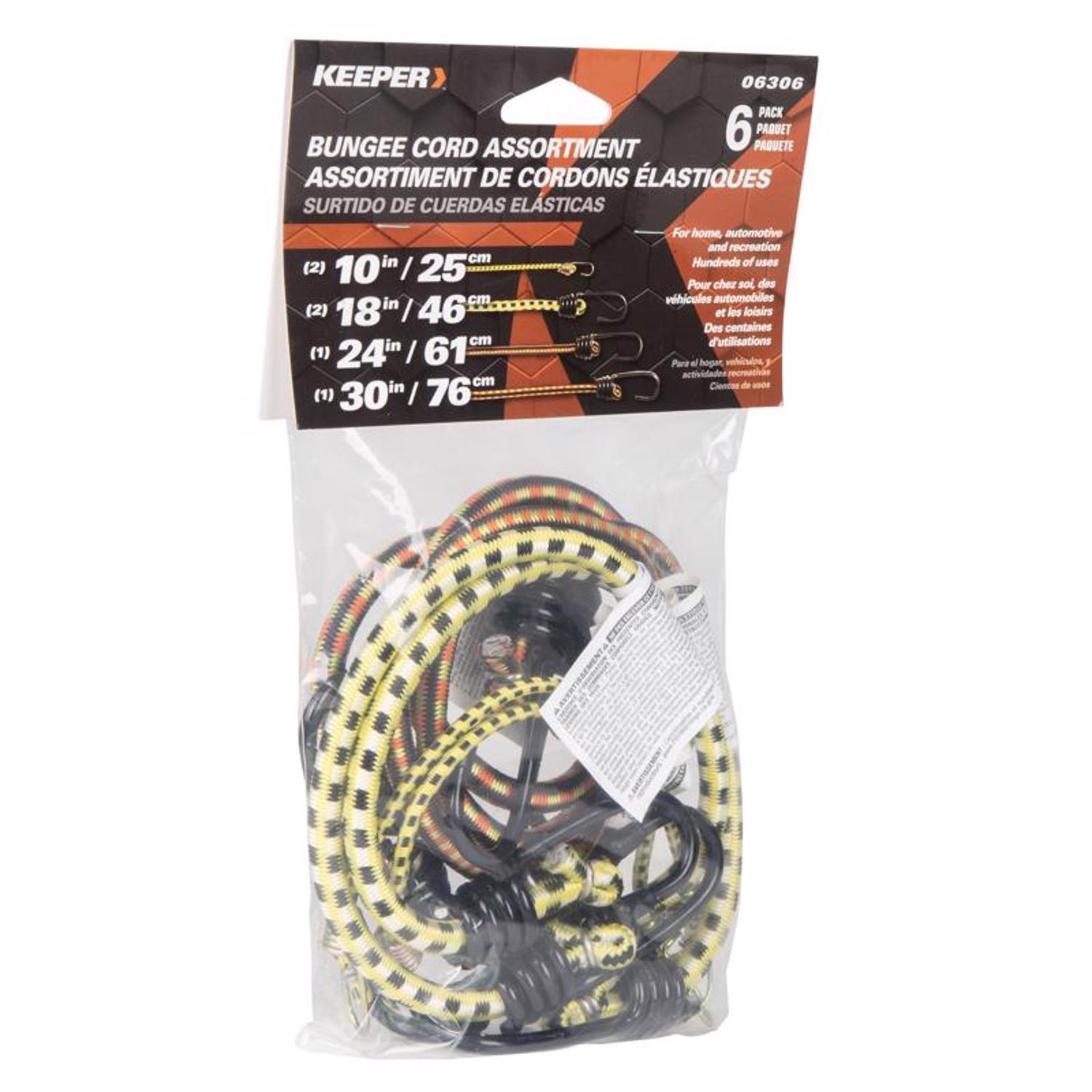 Keeper Assorted Bungee Cord Set 18 in. L X 0.315 in. 6 pk
