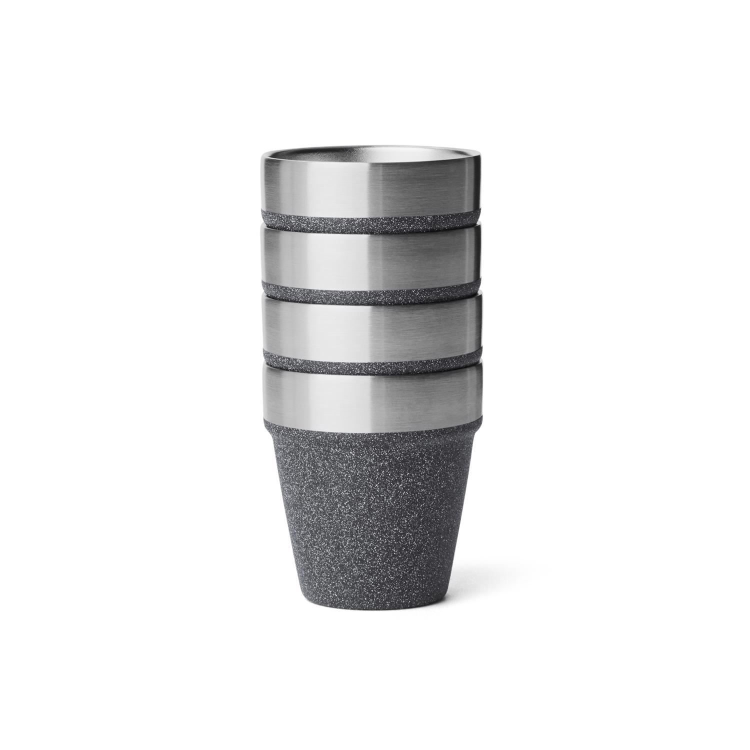 YETI 1.7 oz. Black Stone Stainless Steel Packable Shot Glass Set