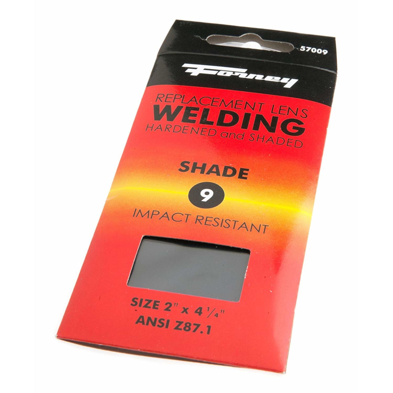 Forney 2 in. H X 4.3 in. W Hardened Glass Welding Helmet Lens 9 Black 1 pc