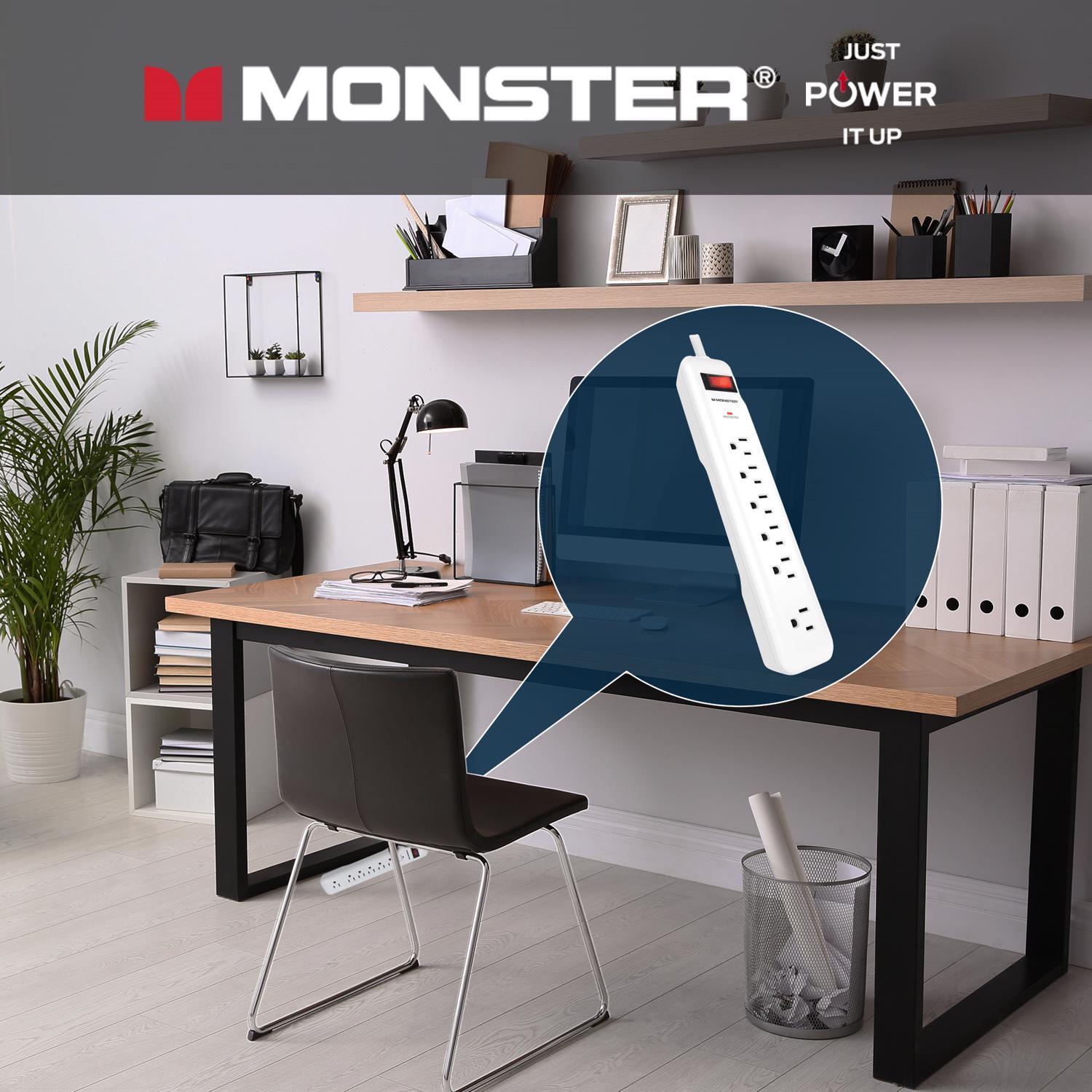 Monster Just Power It Up 4 ft. L 6 outlets Surge Protector White 1080 J