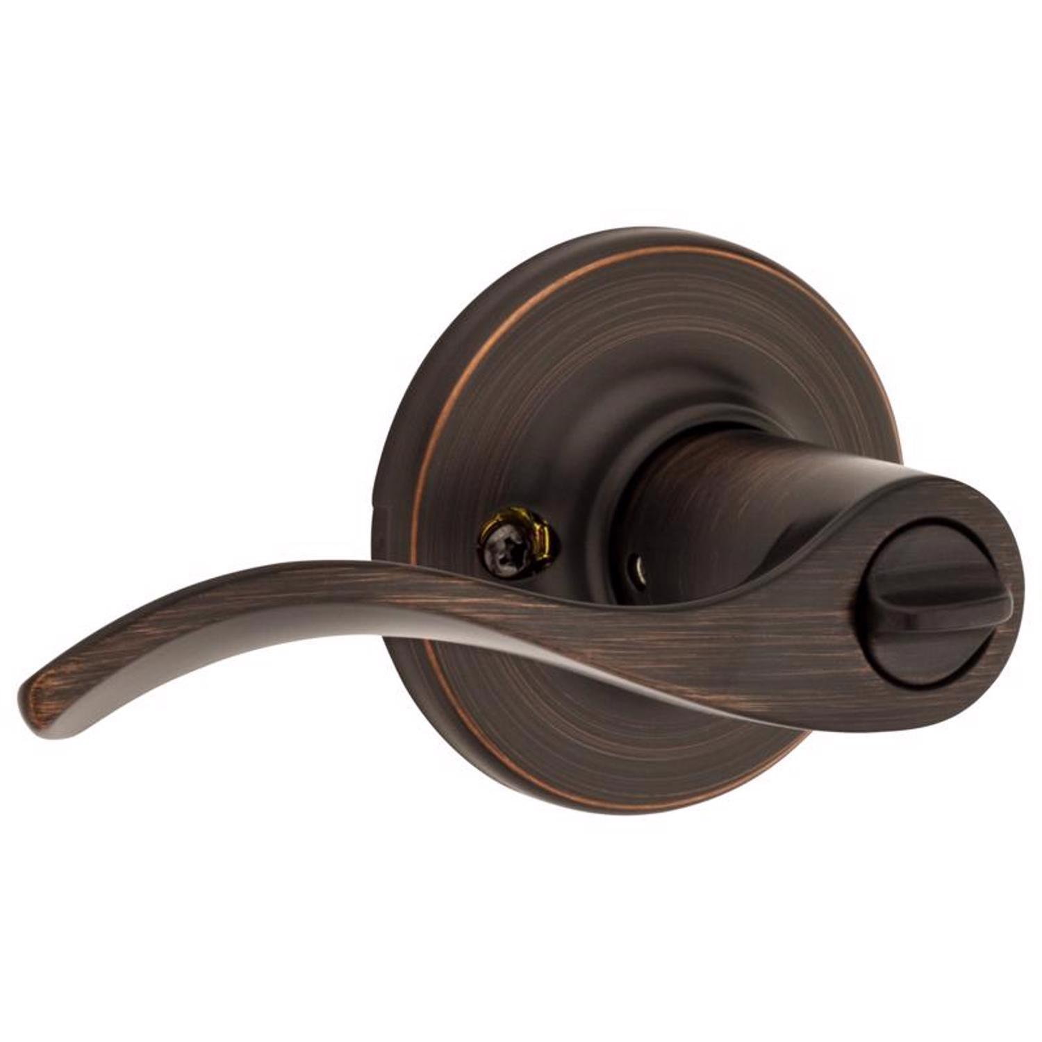 Kwikset SmartKey Security Wave Venetian Bronze Entry Door Knob KW1 1-3/4 in.