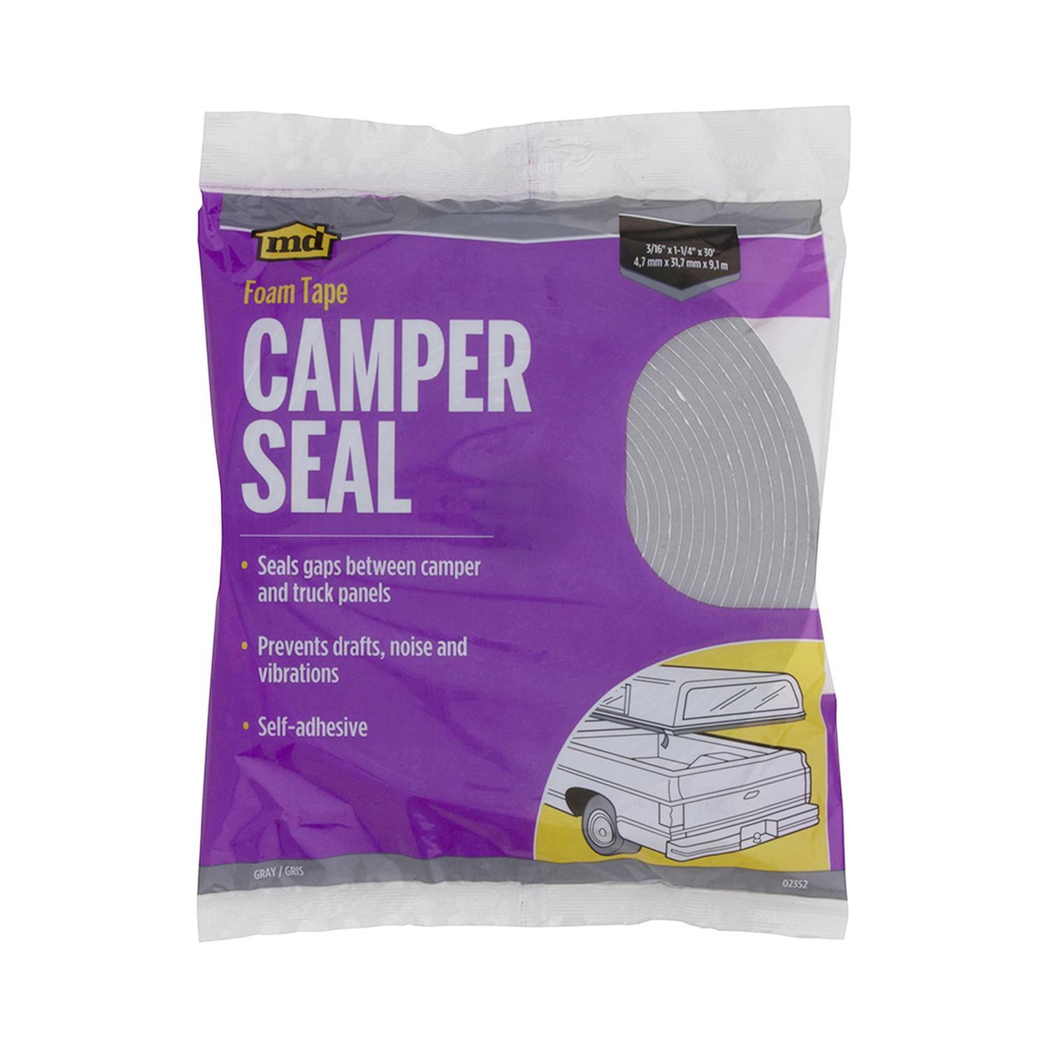 M-D Gray Foam Weather Stripping Tape For Campers and Trucks 30 ft. L X 3/16 in.
