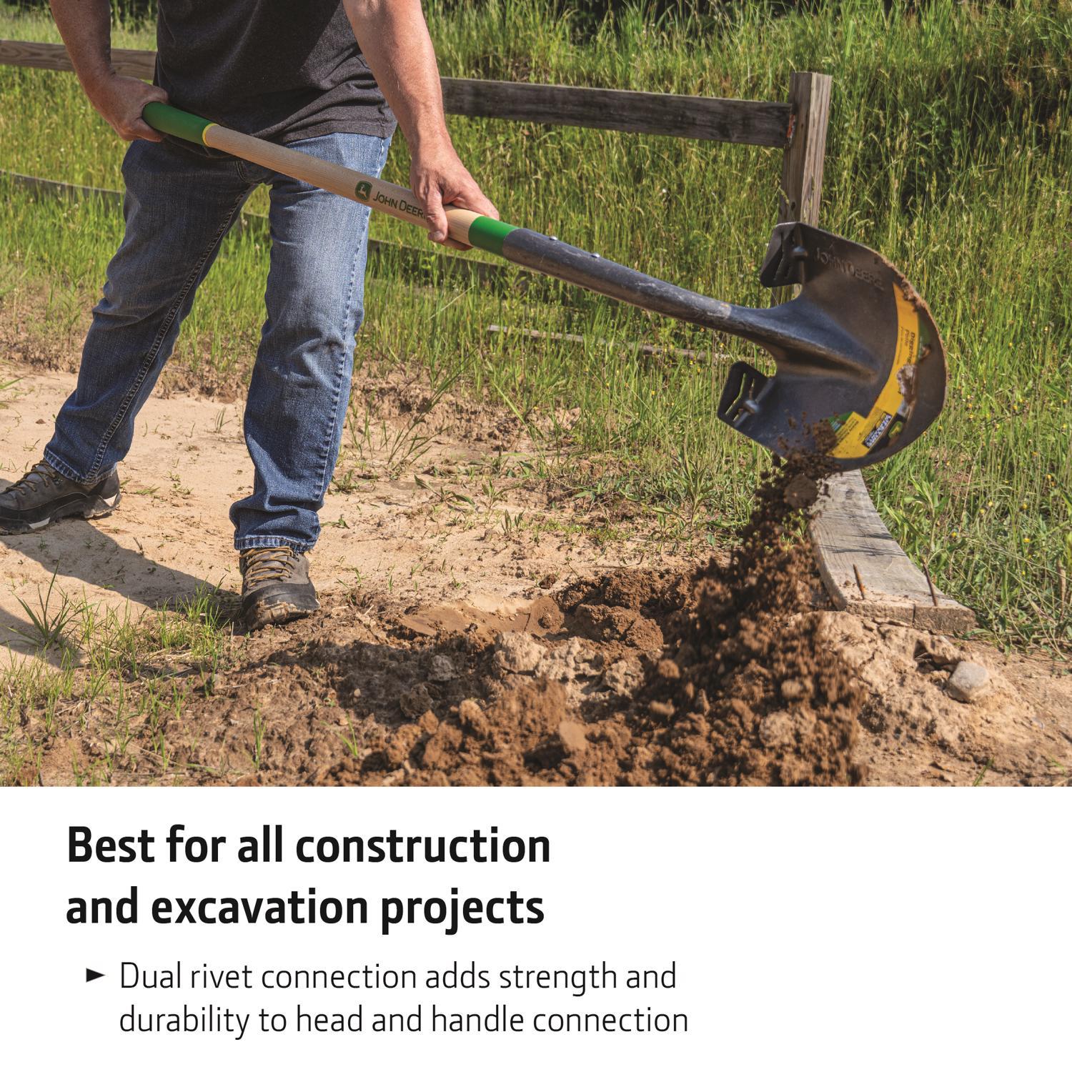 John Deere 61 in. Steel Digging Shovel Wood Handle