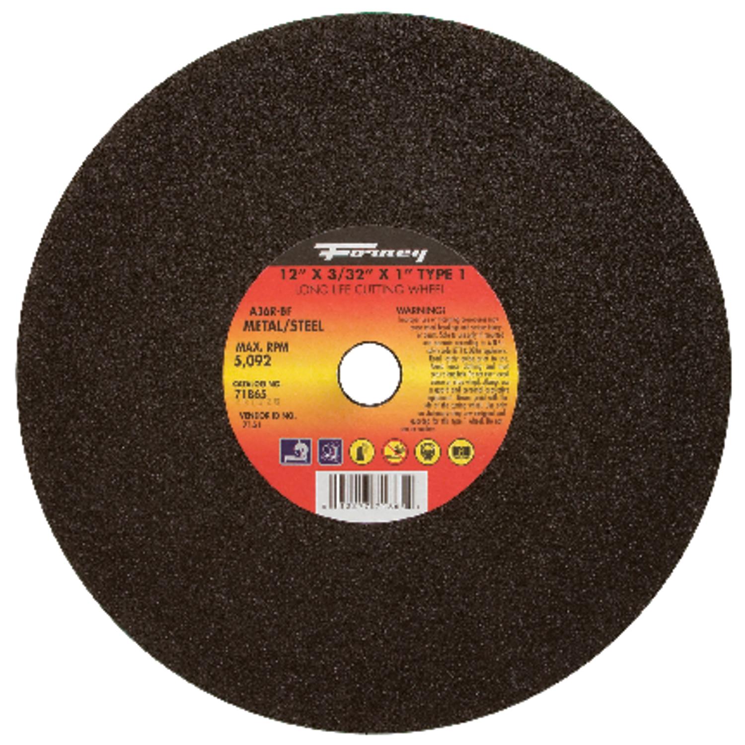 Forney 12 in. D X 1 in. Aluminum Oxide Metal Cutting Wheel 1 pc