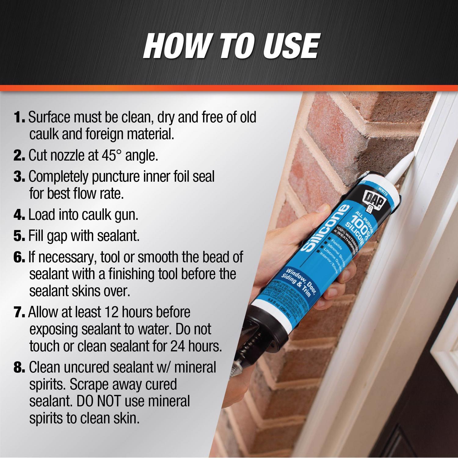 DAP Clear Silicone Rubber Door/Siding/ Window Sealant 9.8 oz