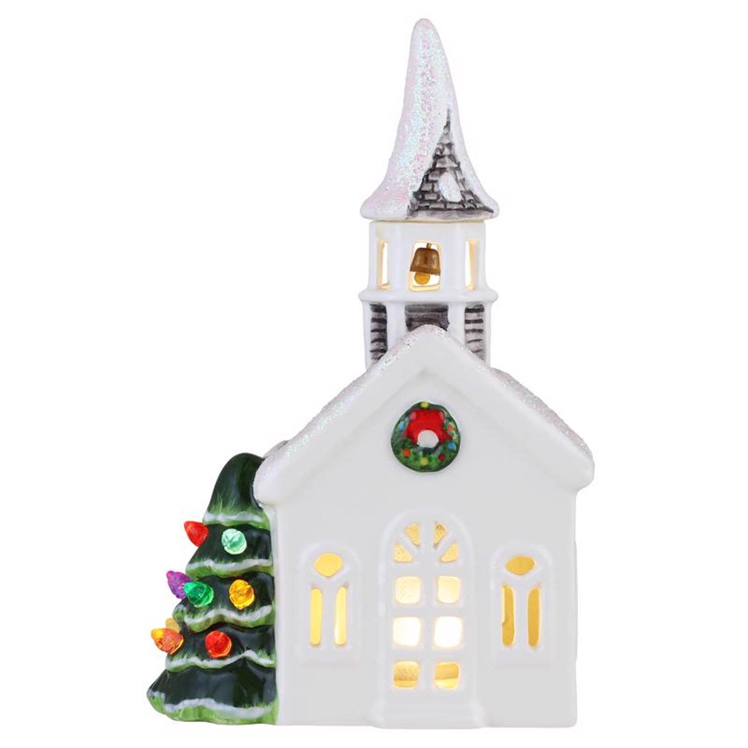 Mr. Christmas LED Multicolored Nostalgic Church Indoor Christmas Decor 8 in.