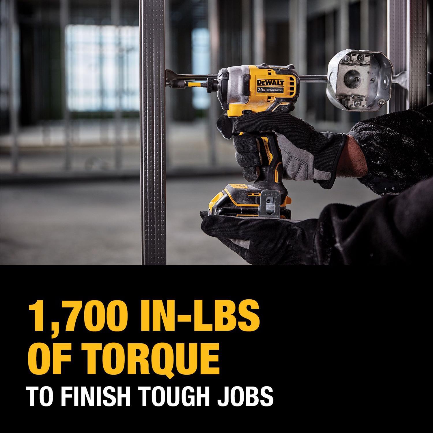 DeWalt 20V MAX Atomic Cordless Brushless 2 Tool Compact Drill and Impact Driver Kit