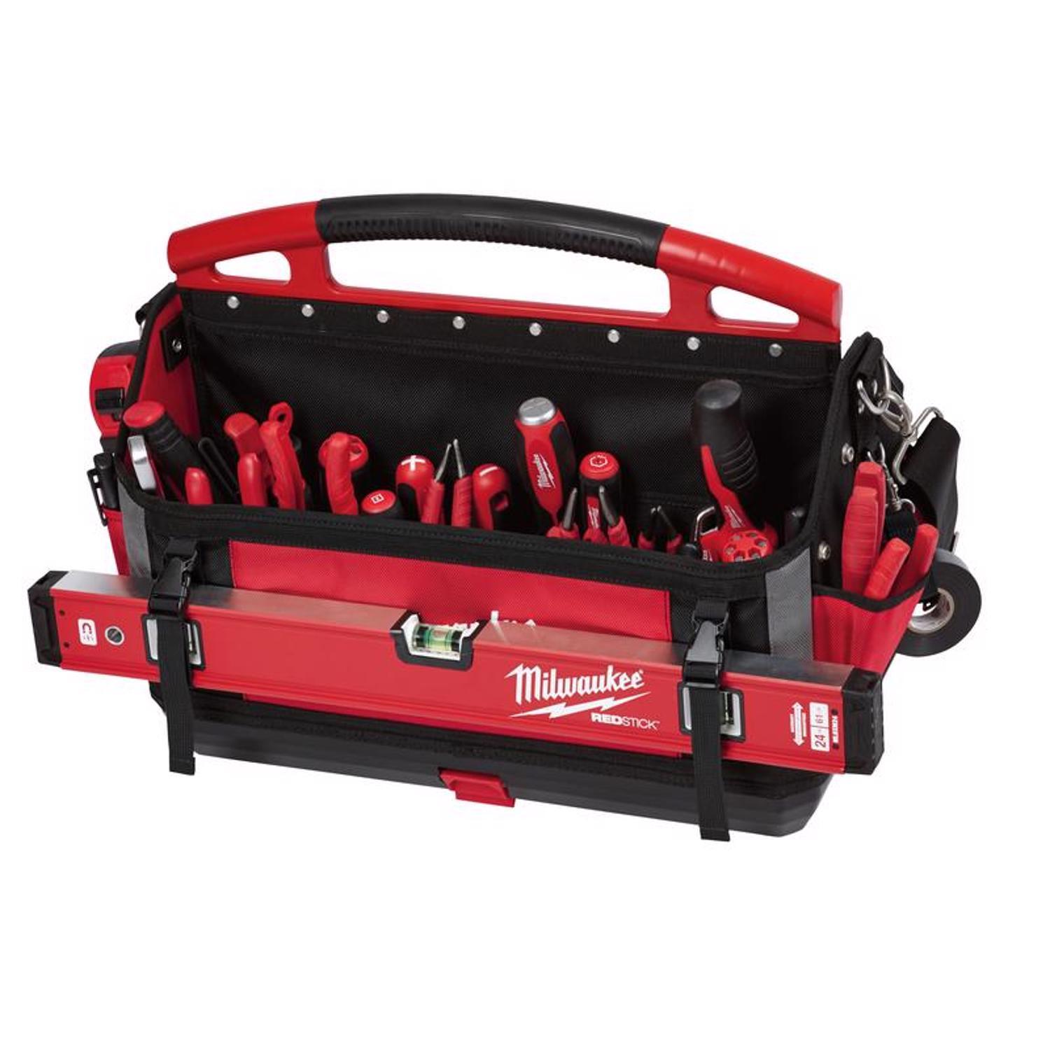 Milwaukee PACKOUT 11 in. W X 17 in. H Ballistic Polyester Tool Tote 32 pocket Black/Red 1 pc