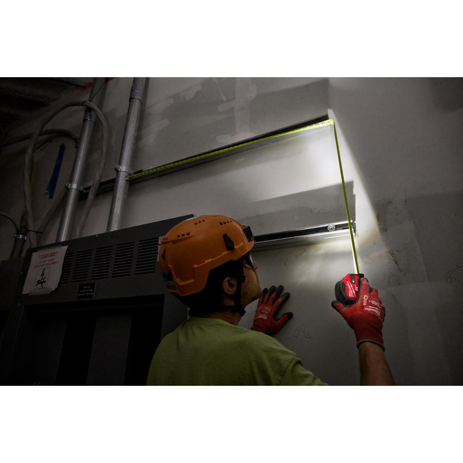 Milwaukee 25 ft. L X 1-1/16 in. W Compact Wide Blade with LED Light Magnetic Tape Measure 1 pk