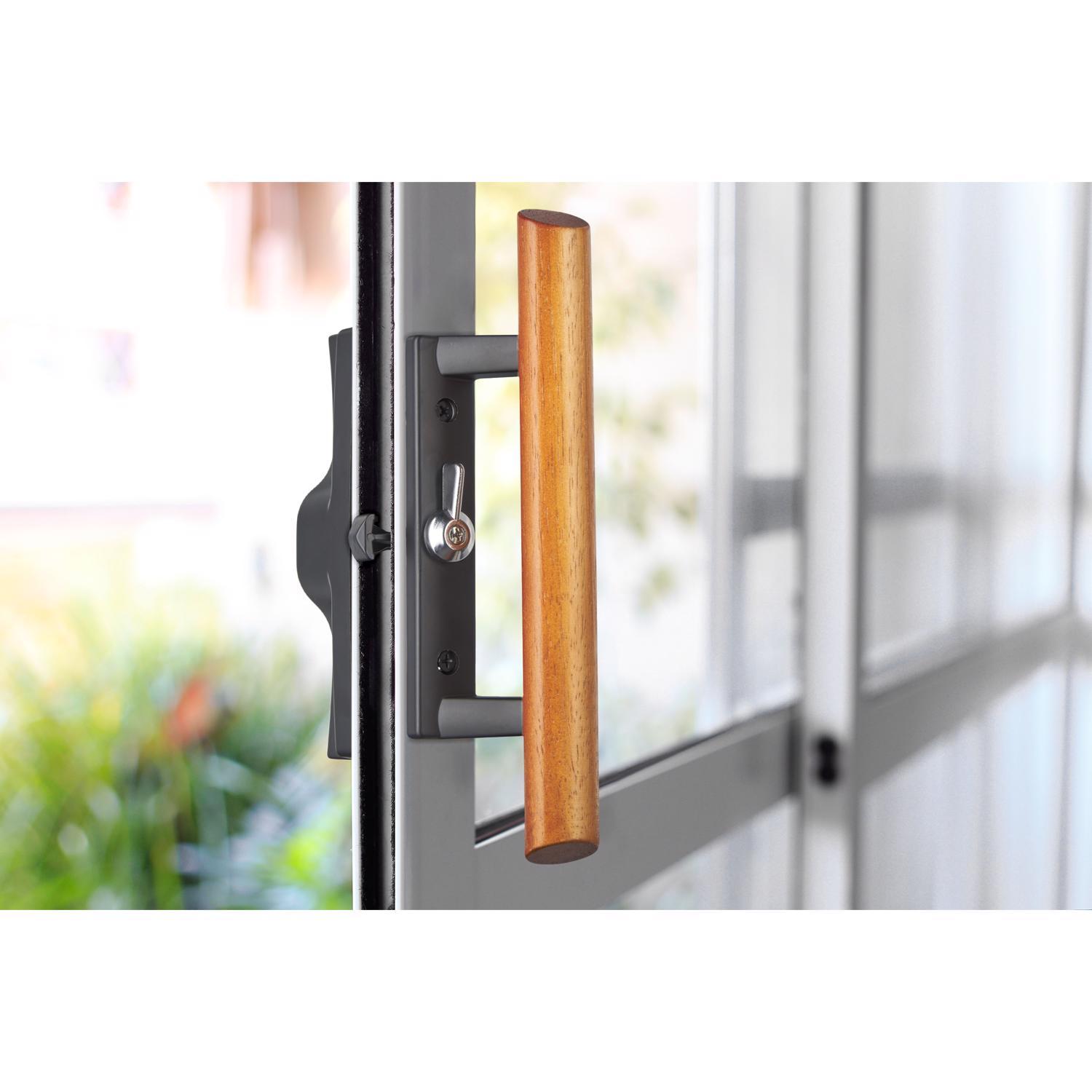 Ace Black/Brown Zinc Sliding Door Hardware Kit 1 pc