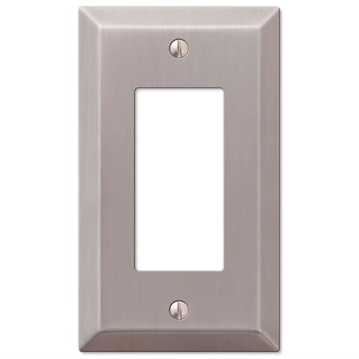 Amerelle Century Brushed Nickel 1 gang Stamped Steel Decorator Wall Plate 1 Pack