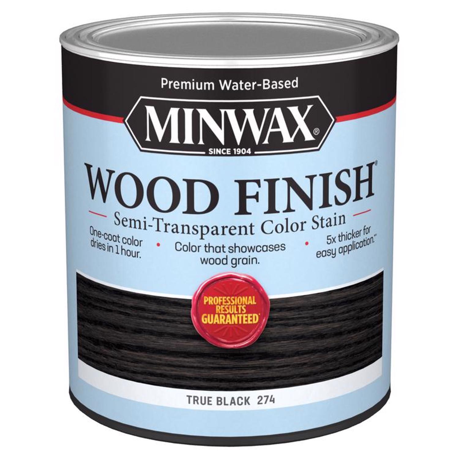 Minwax Wood Finish Water-Based Semi-Transparent True Black Water-Based Acrylic Emulsion Wood Finish