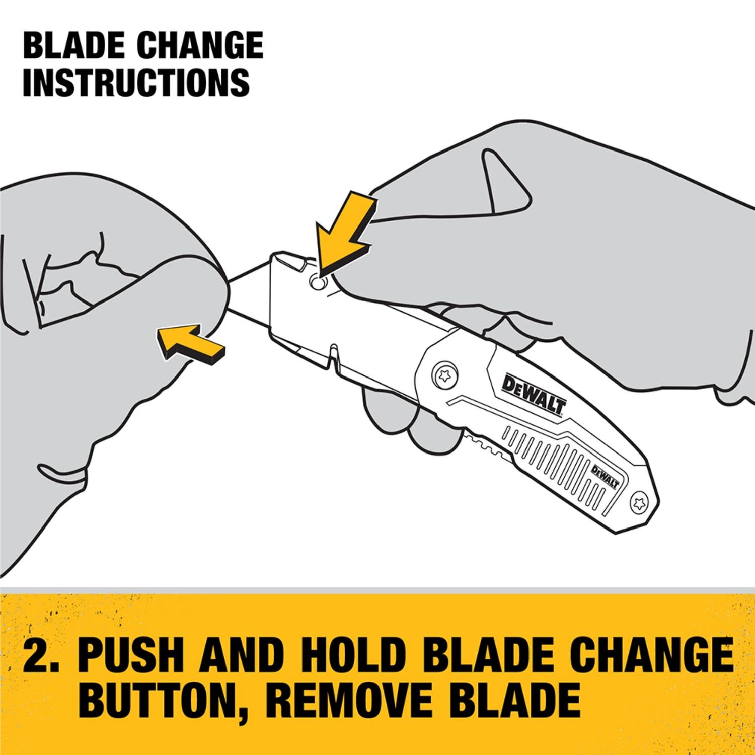 DeWalt 8-3/4 in. Folding Utility Knife Black/Yellow 1 pk