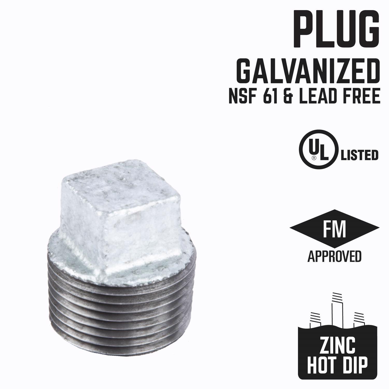 STZ Industries 3/8 in. MIP each Galvanized Malleable Iron Plug