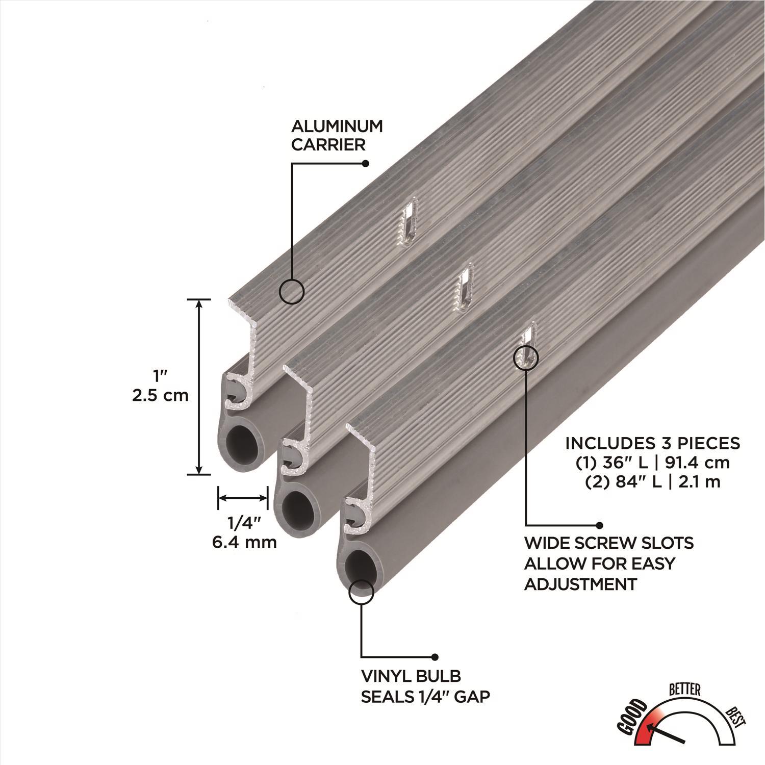 M-D Building Products Silver Aluminum/Vinyl Weatherstrip For Door Jambs 84 in. L X 0.25 in.