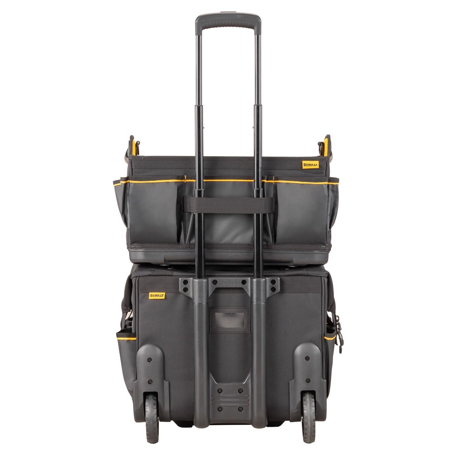 DEWALT Ballistic Nylon Tool Bag On Wheels Roller Tool Bag 27 pocket Black/Yellow 1 pc