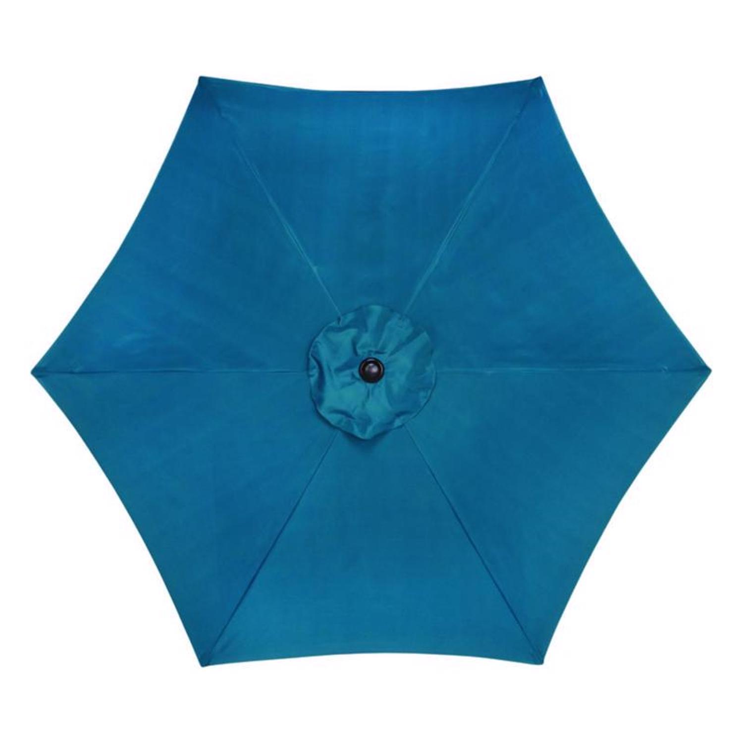 Living Accents 9 ft. Tiltable Teal Market Umbrella