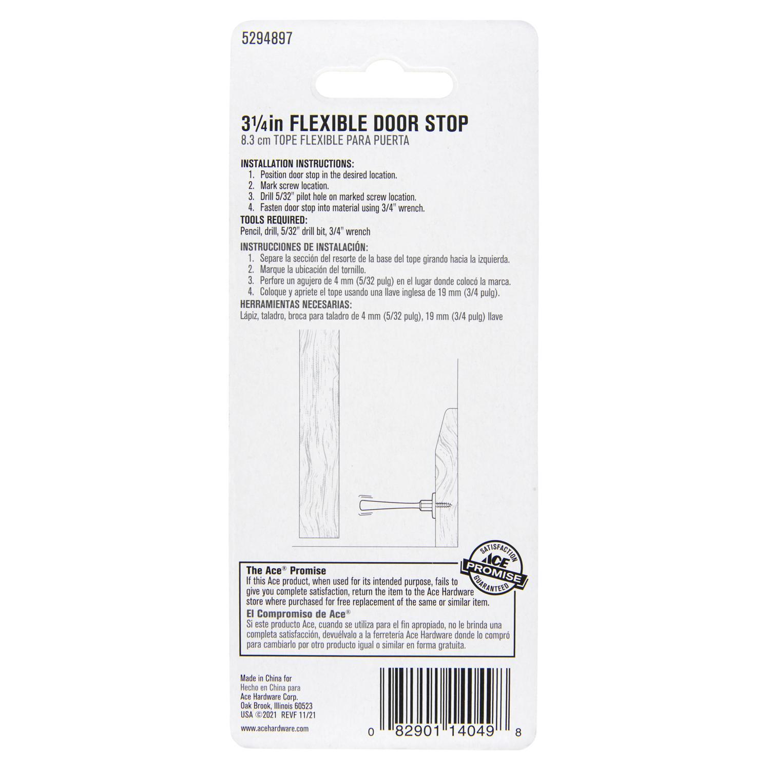 Ace 3-1/4 in. W Plastic White Flexible Door Stop Mounts to door and wall. in.