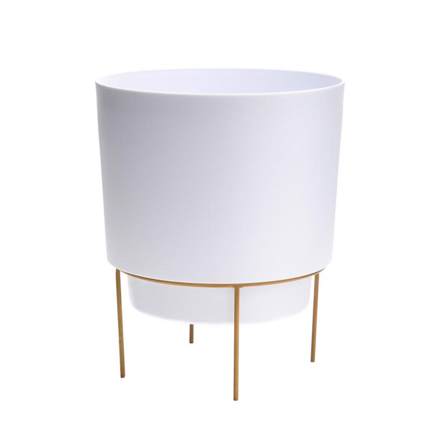 Bloem Hopson 12 in. H X 10 in. W X 10 in. D X 10 in. D Metal/Plastic Metal Stand Planter with Stand