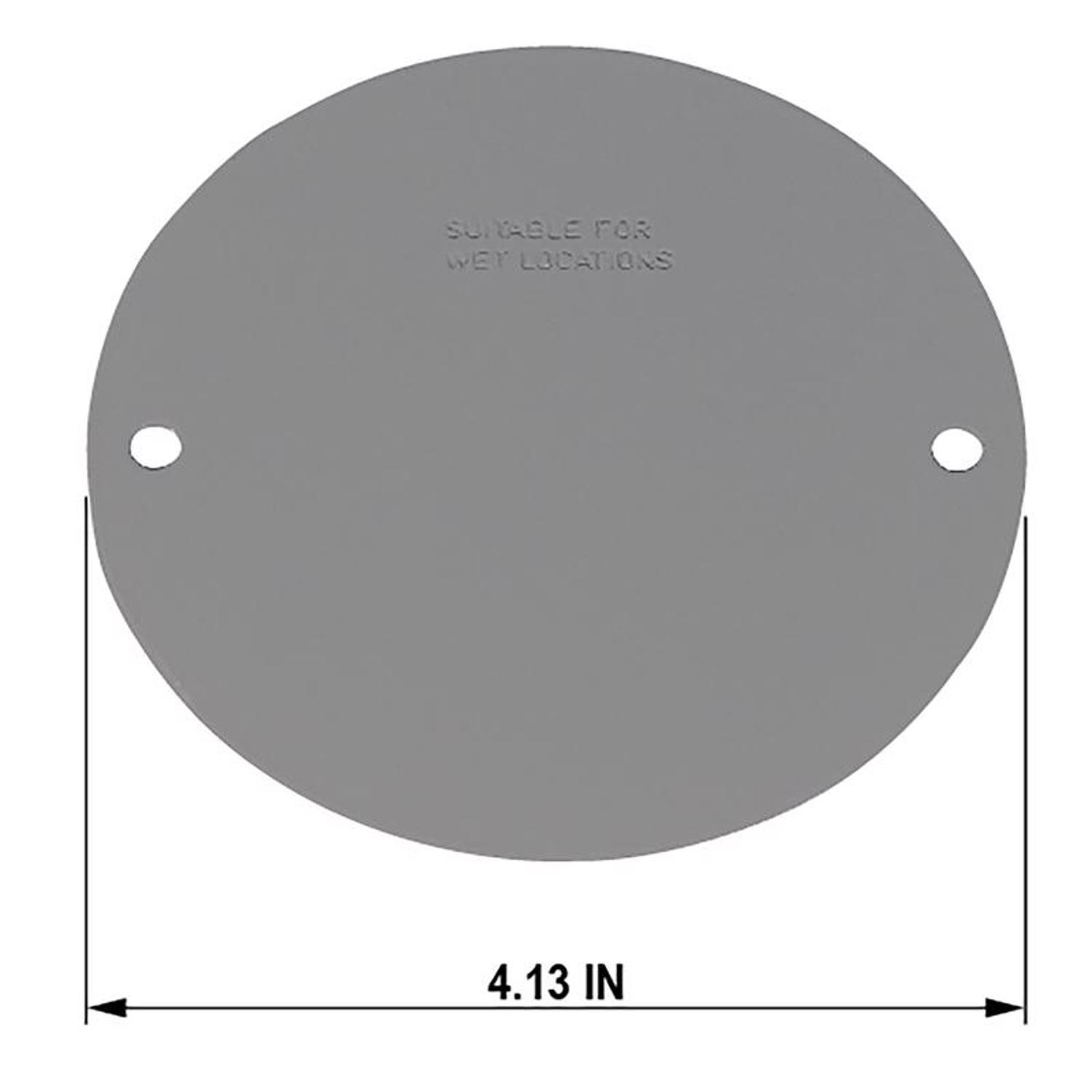 Sigma Engineered Solutions Round Steel 4.13 in. H X 4.13 in. W Flat Box Cover