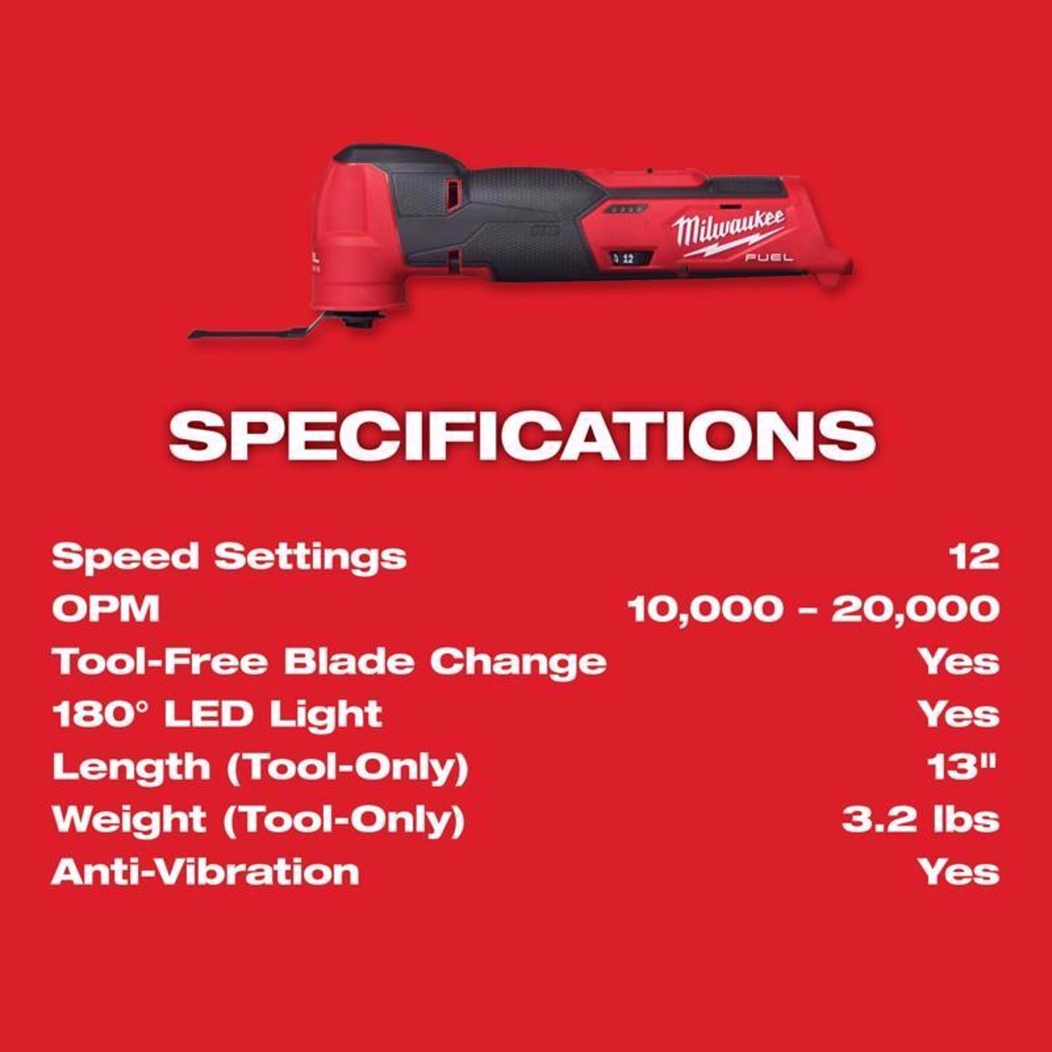 Milwaukee M12 FUEL Cordless Oscillating Multi-Tool Tool Only
