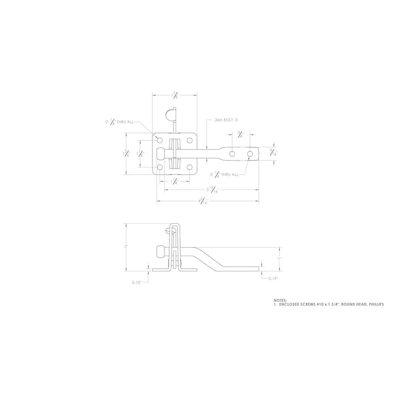 Ace 6.89 in. H X 5 in. W X 1.86 in. L Zinc Gate Latch