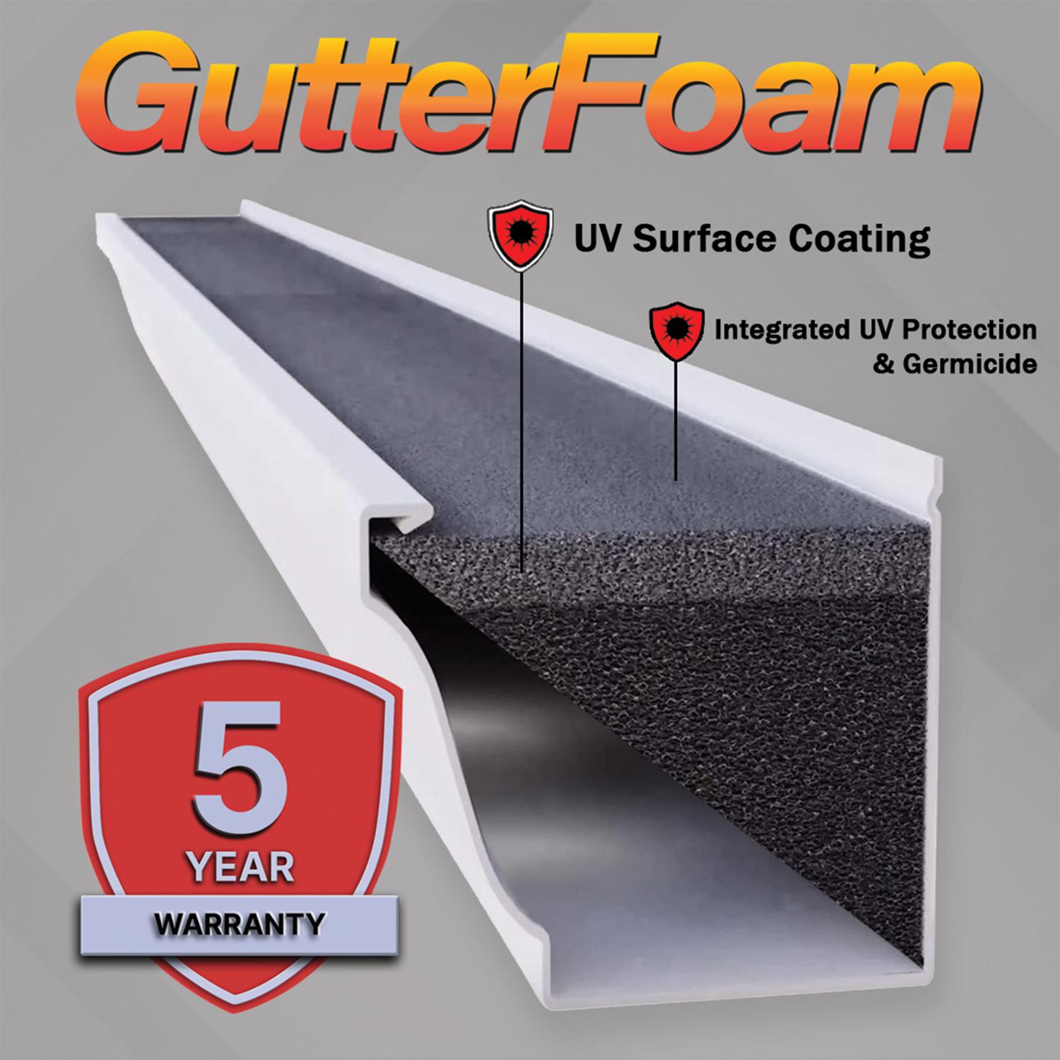 GutterFoam 5 in. W X 48 in. L Black Polyester Foam Gutter Guard 1 pk