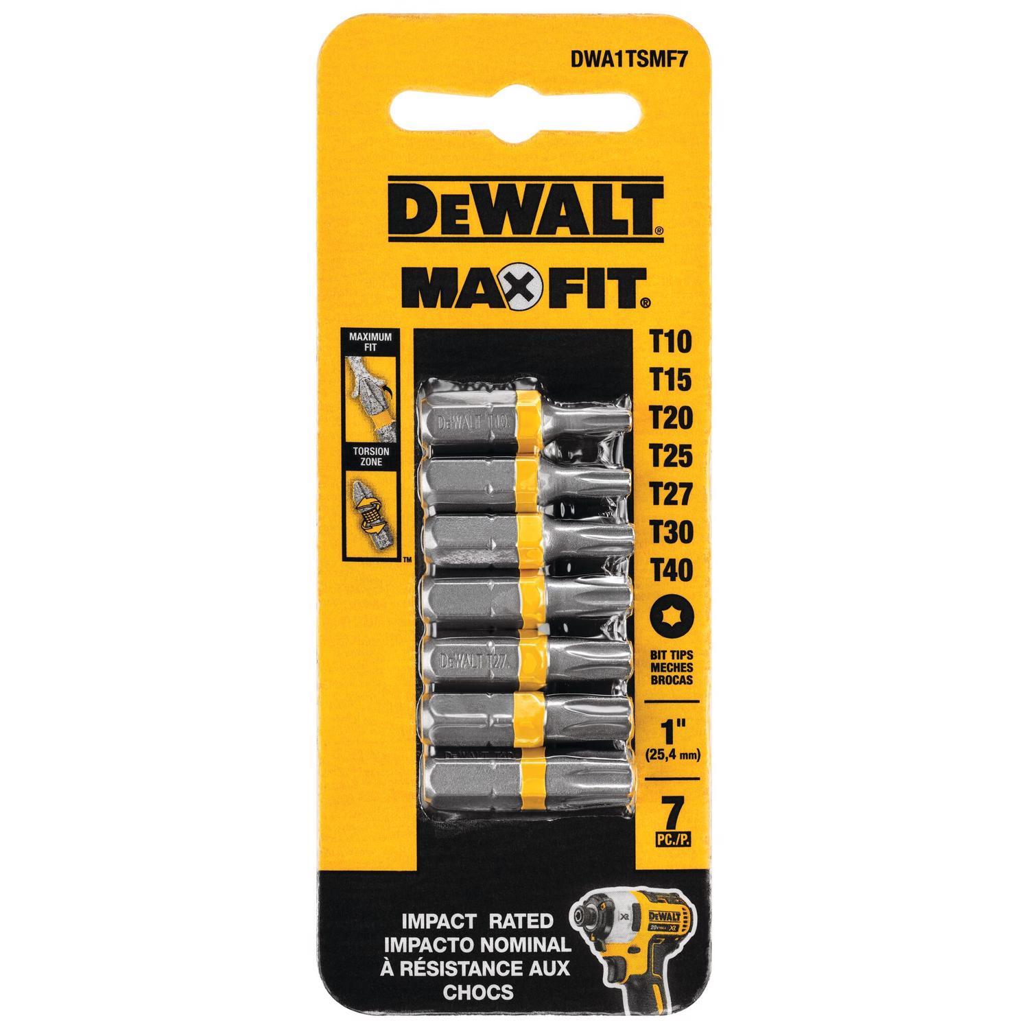 DEWALT Max Fit Torx 1 in. L Screwdriver Bit Set Steel 7 pk