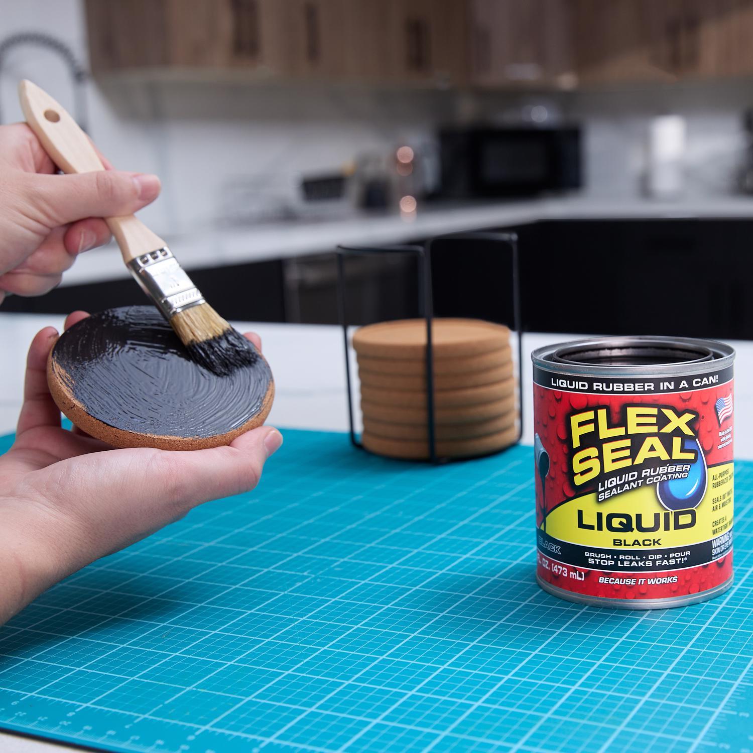 Flex Seal Family of Products Flex Seal Black Liquid Rubber Sealant Coating 16 oz