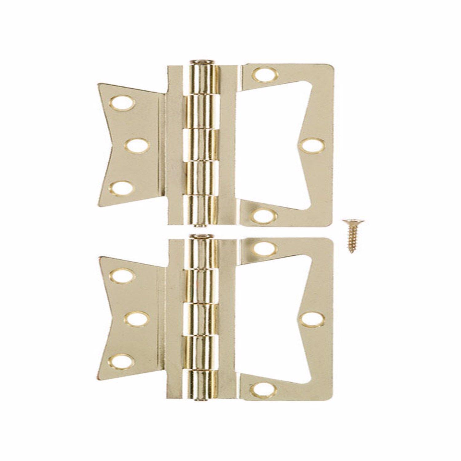 Ace 2.75 in. W X 3.5 in. L Zinc Plated Brass Non-Mortise Hinge 2 pk