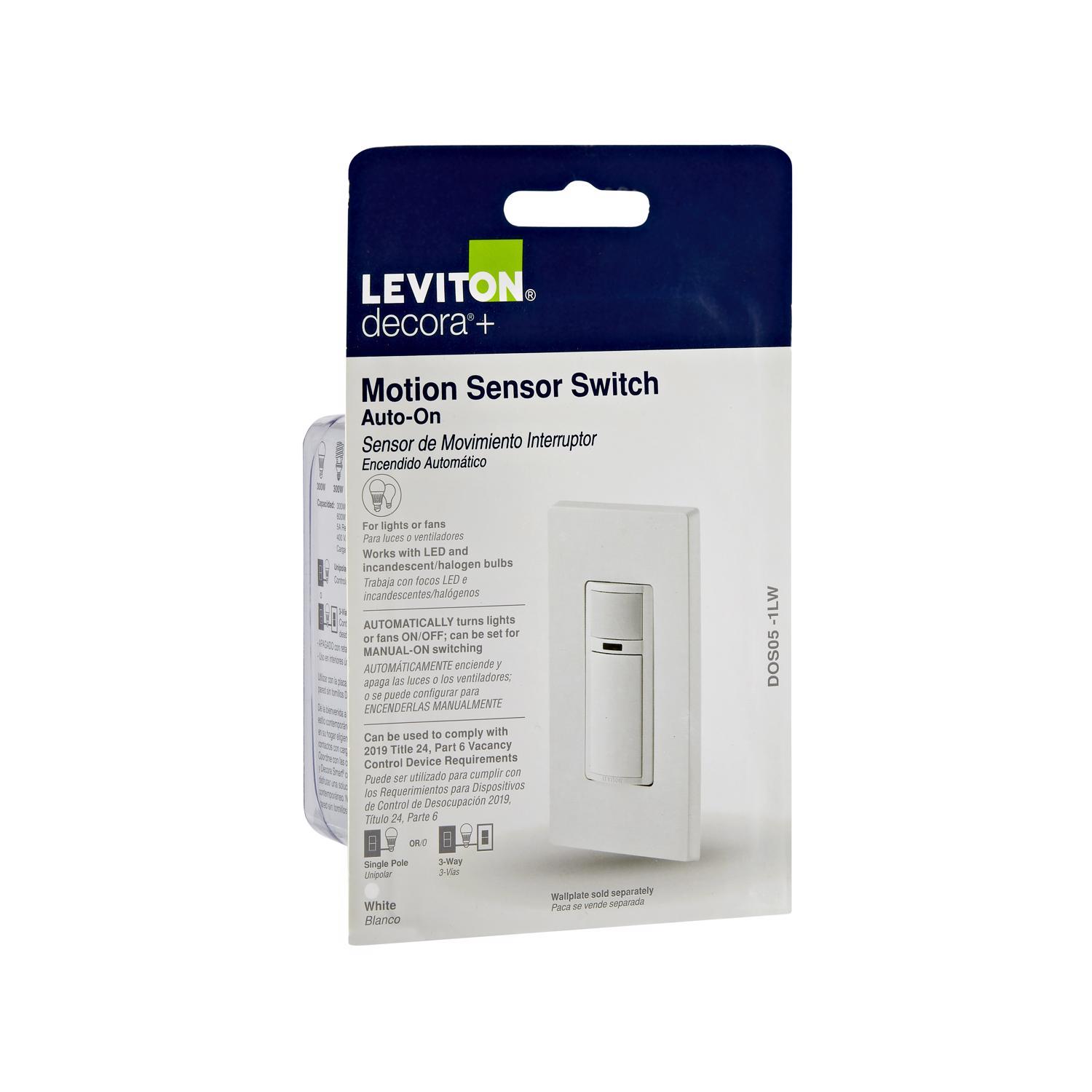 Leviton Decora 2.5 amps Single Pole Motion Sensor Switch White 1 pk