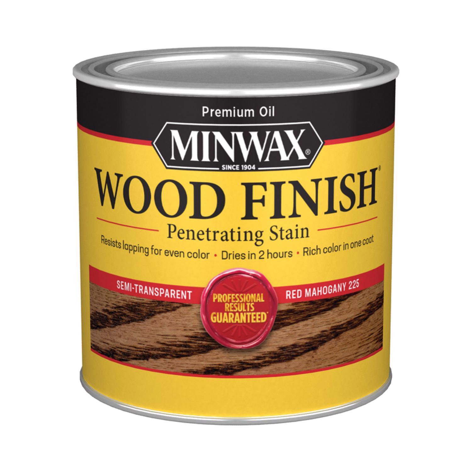 Minwax Wood Finish Semi-Transparent Red Mahogany Oil-Based Penetrating Wood Stain 1/2 pt