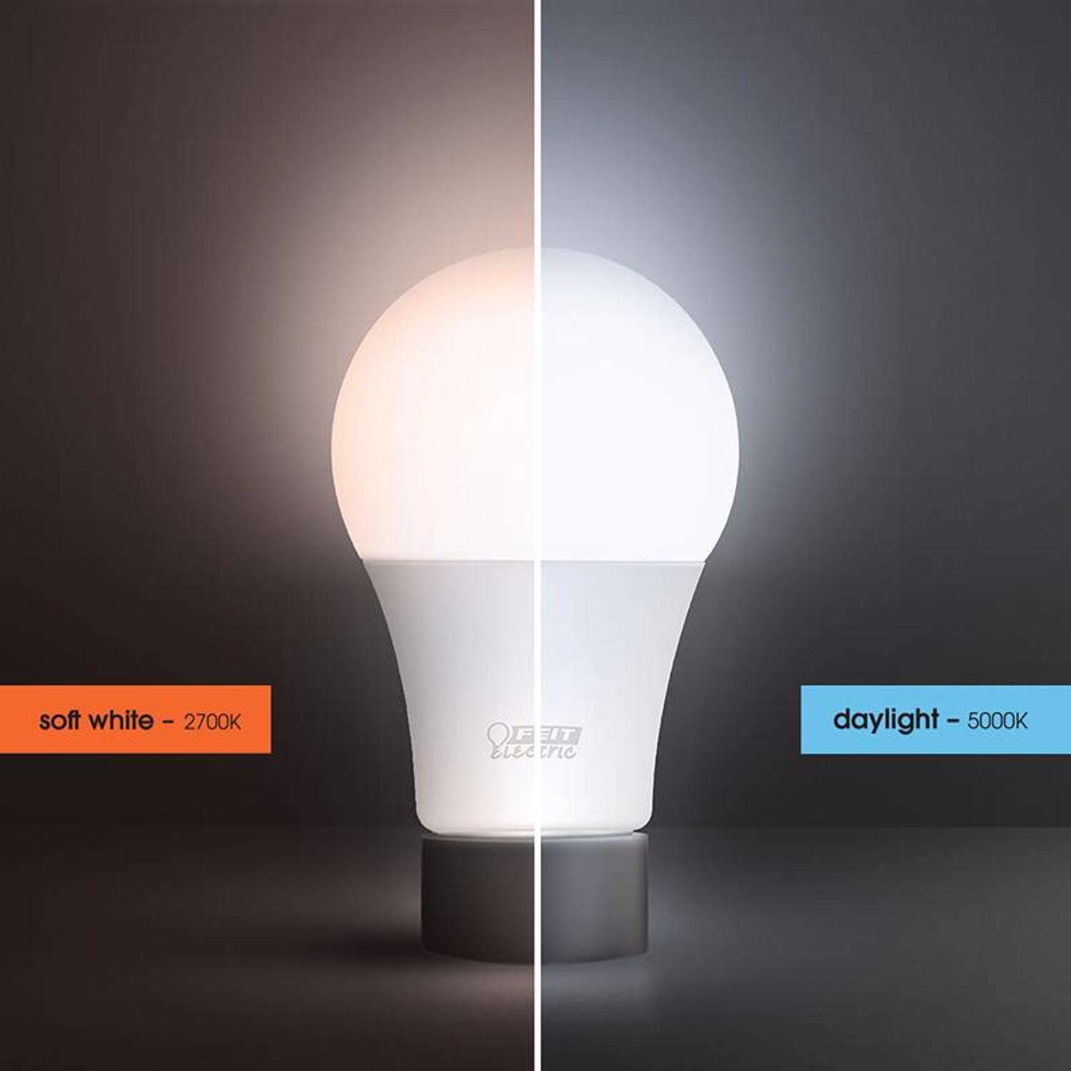 Feit A19 E26 (Medium) LED Bulb Bright White 60 Watt Equivalence 4 pk