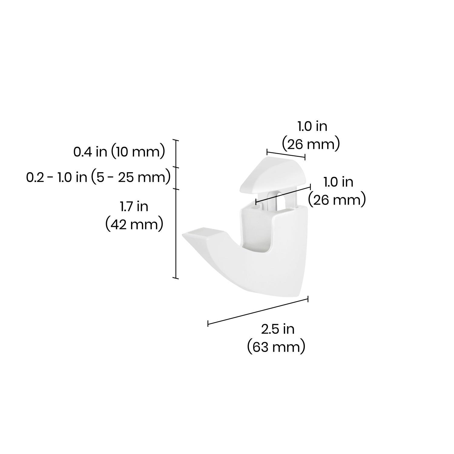 Dolle Scoop 3 in. H X 1 in. W X 2.5 in. D White Metal Shelf Clips
