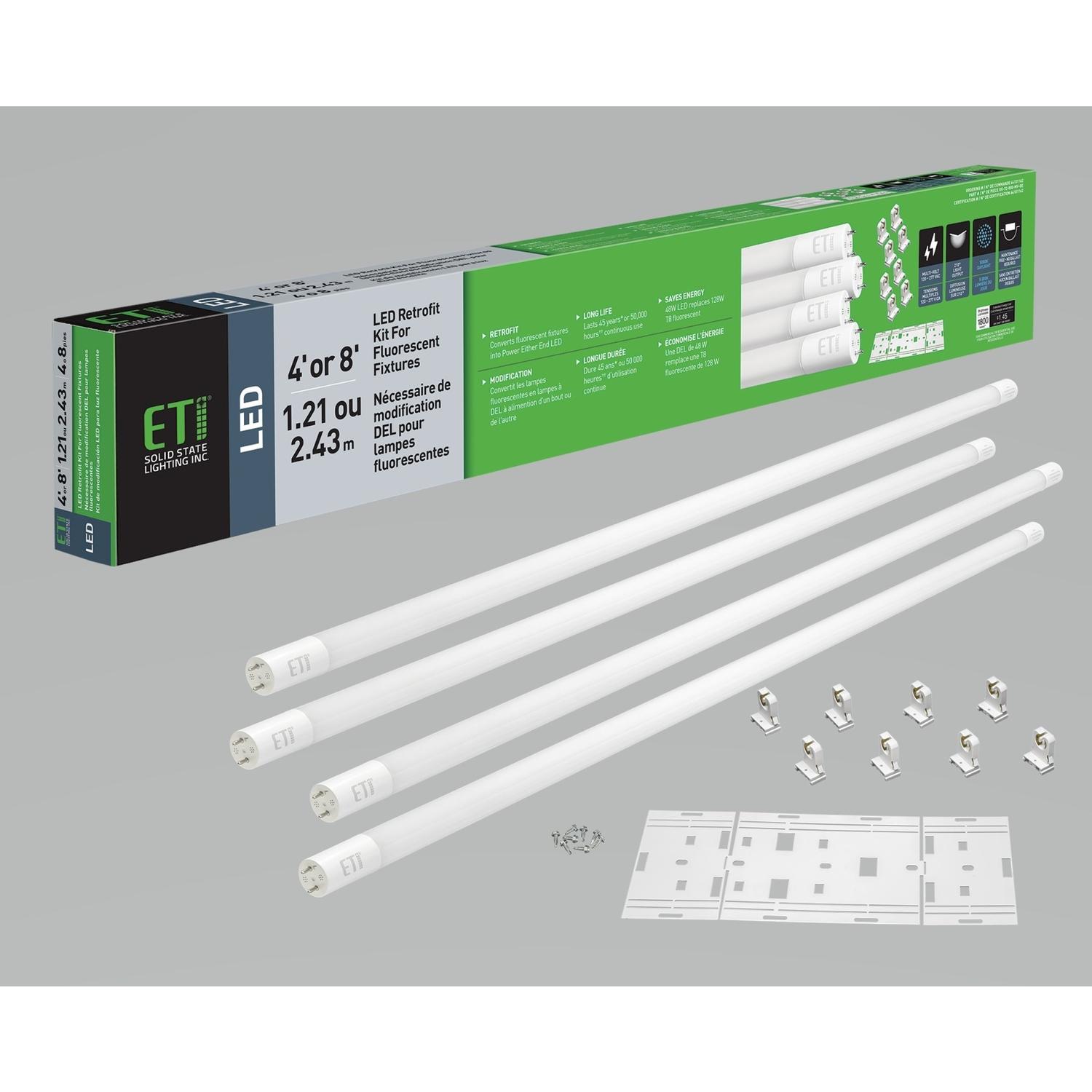 ETI LED Retrofit Kit 48 in. G13 Bi-Pin Tube Retrofit Kit 4 pk