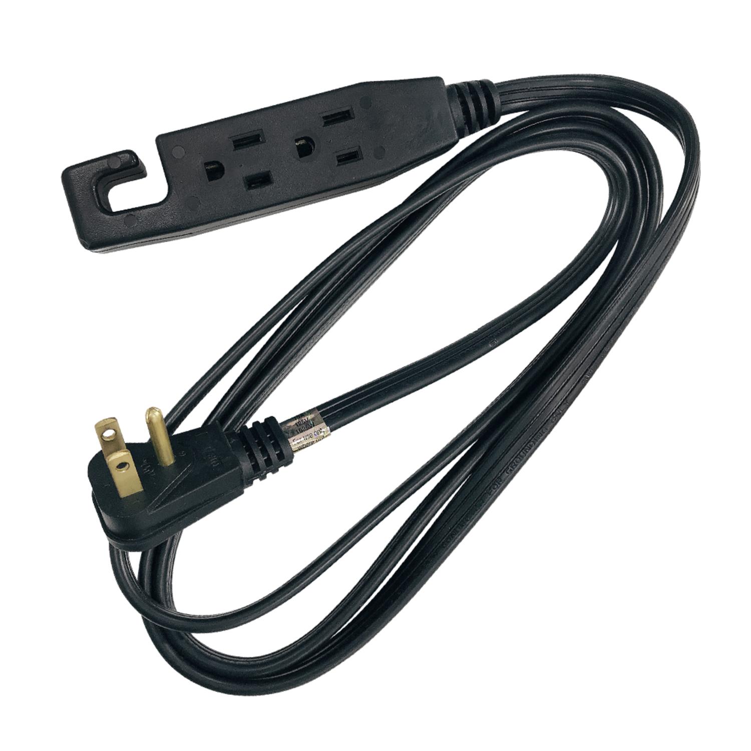 Ace Indoor 6 ft. L Black Extension Cord 16/3 STP-3