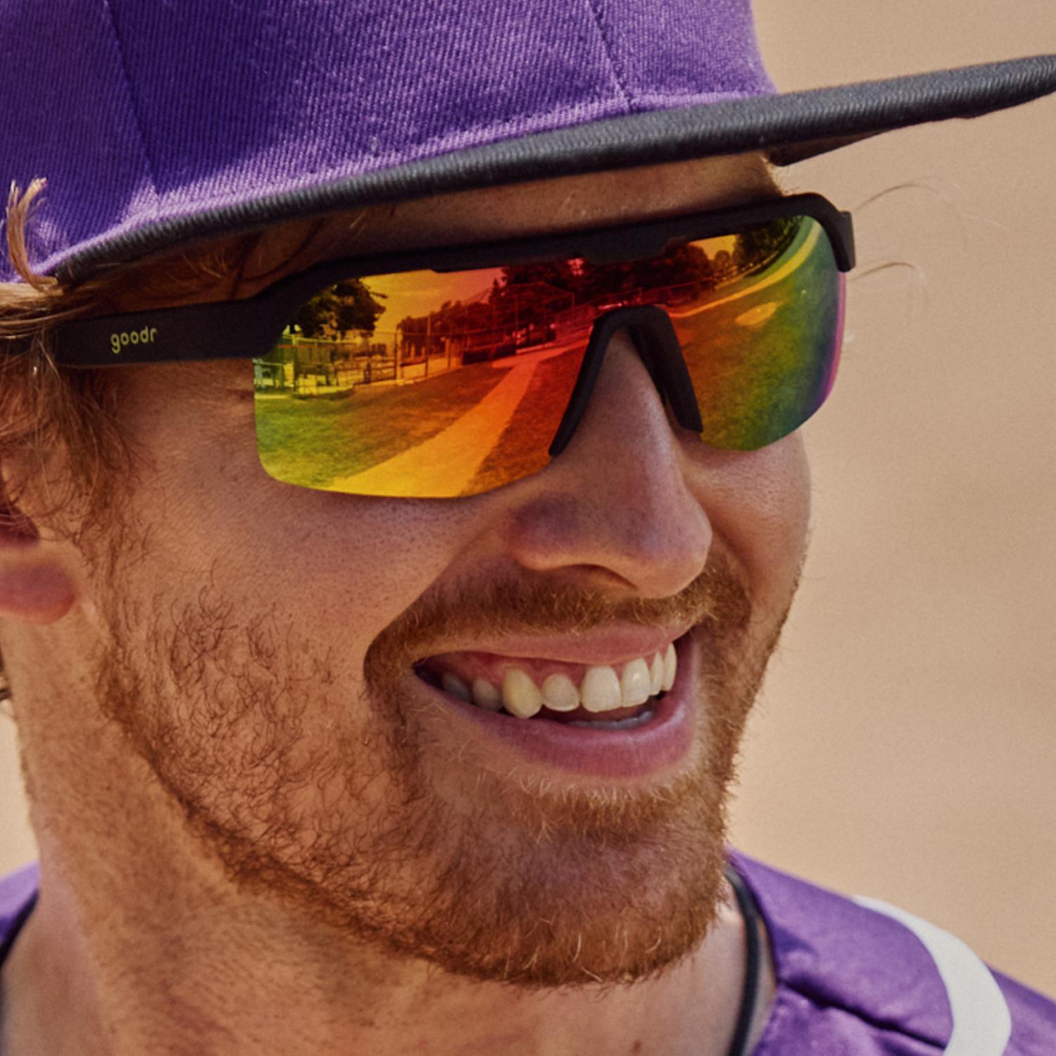 goodr Bolt G - Do It For The Victory Dance Sunglasses Unisex Black Frame Orange Lens Polarized
