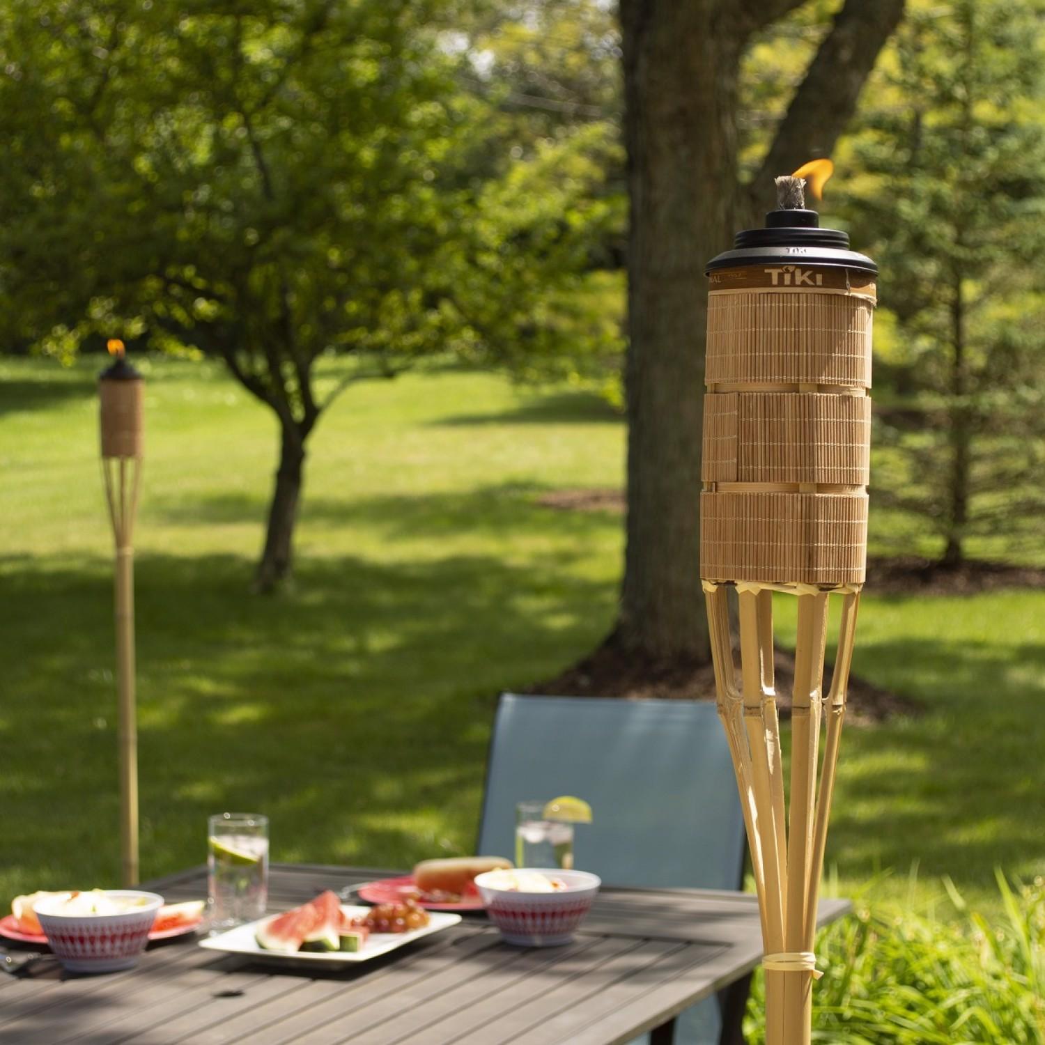 TIKI Easy Pour Brown Bamboo 60 in. Tiki Outdoor Torch 1 Pack