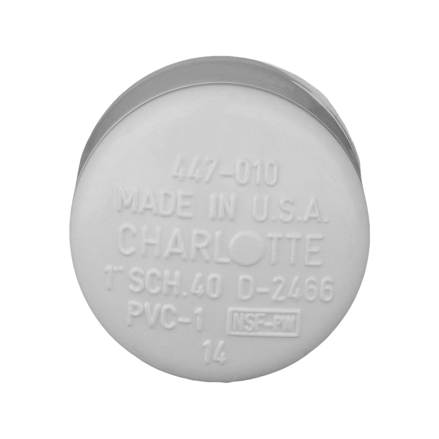 Charlotte Pipe Schedule 40 1 in. Slip PVC Cap 1 pk