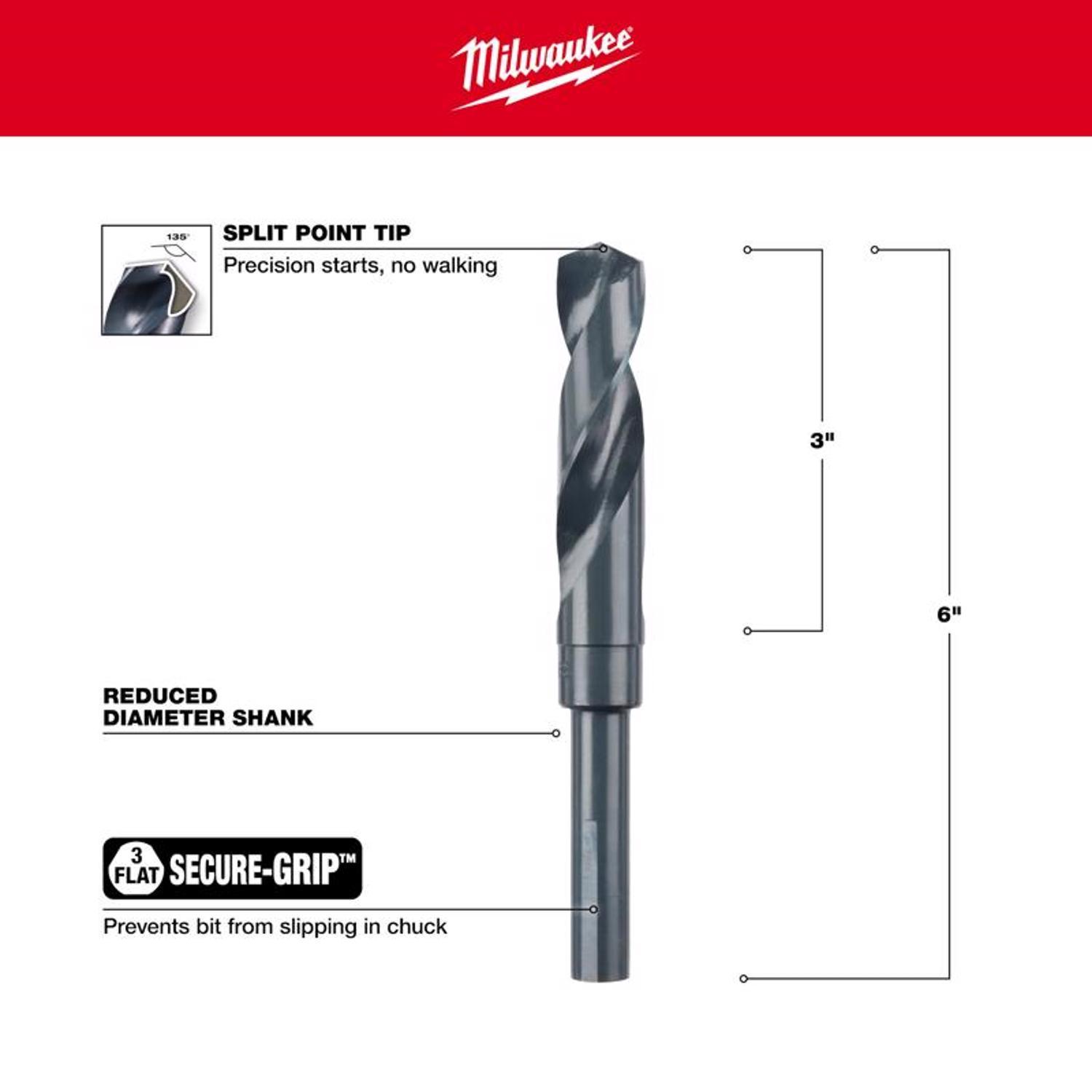 Milwaukee Thunderbolt 3/4 in. X 6 in. L Drill Bit 3-Flat Shank 1 pc