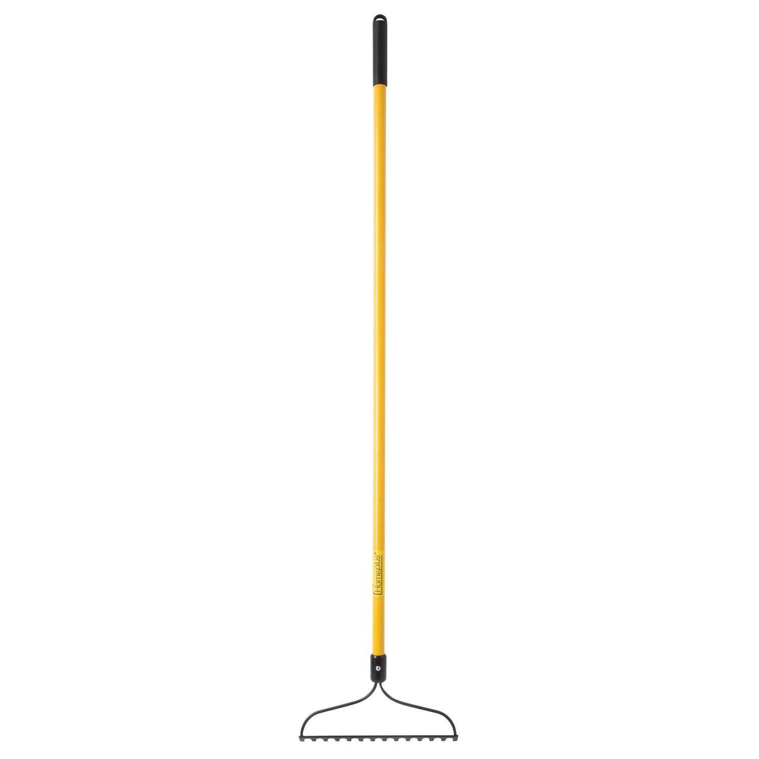 Home Plus+ 61 in. 14 Tine Steel Bow Rake Fiberglass Handle