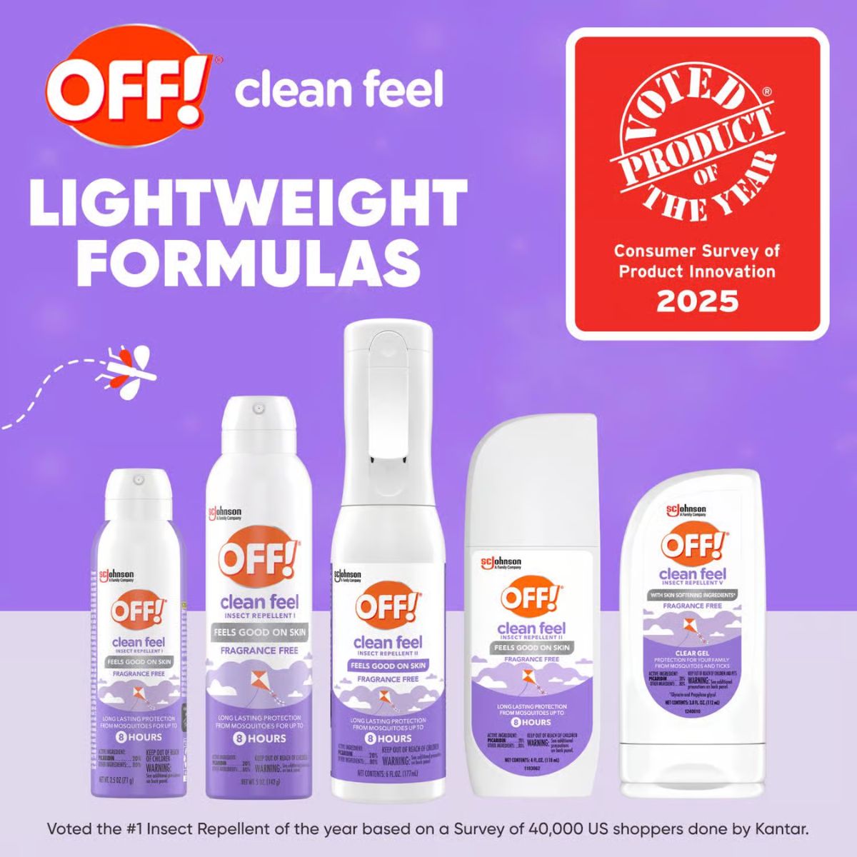 OFF! Clean Feel Insect Repellent Gel For Mosquitoes/Ticks 3.8 oz.