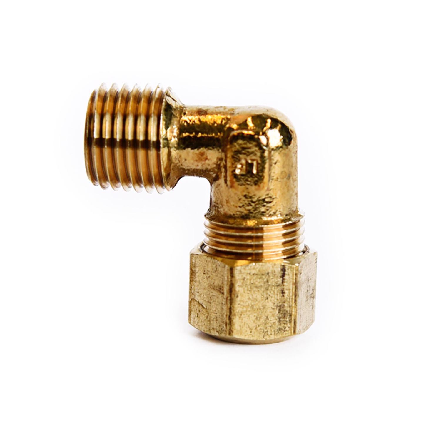 ATC 5/16 in. Compression 1/4 in. D MPT Brass 90 Degree Street Elbow