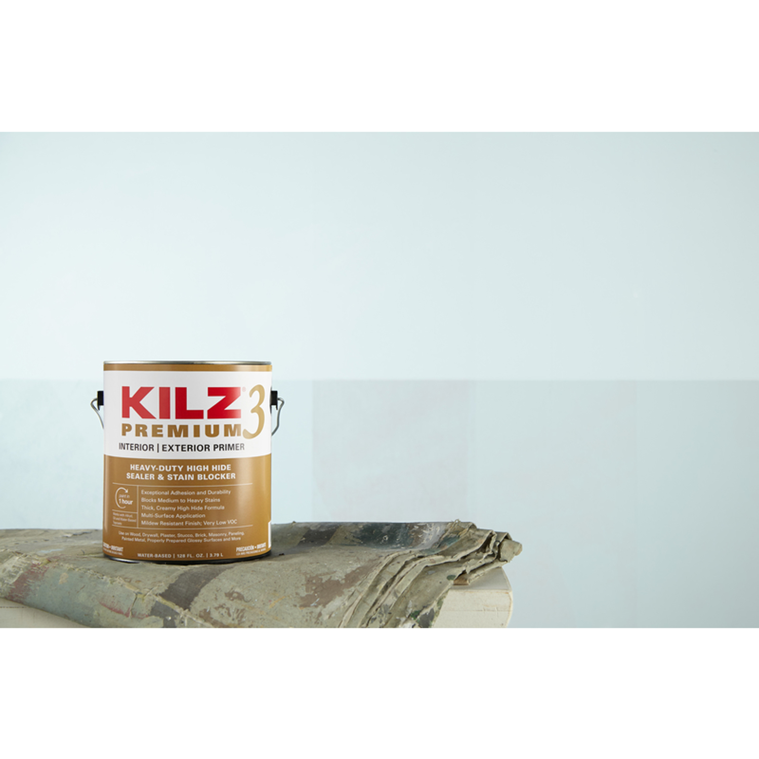 KILZ Premium White Flat Water-Based Stain Blocking Primer 1 qt