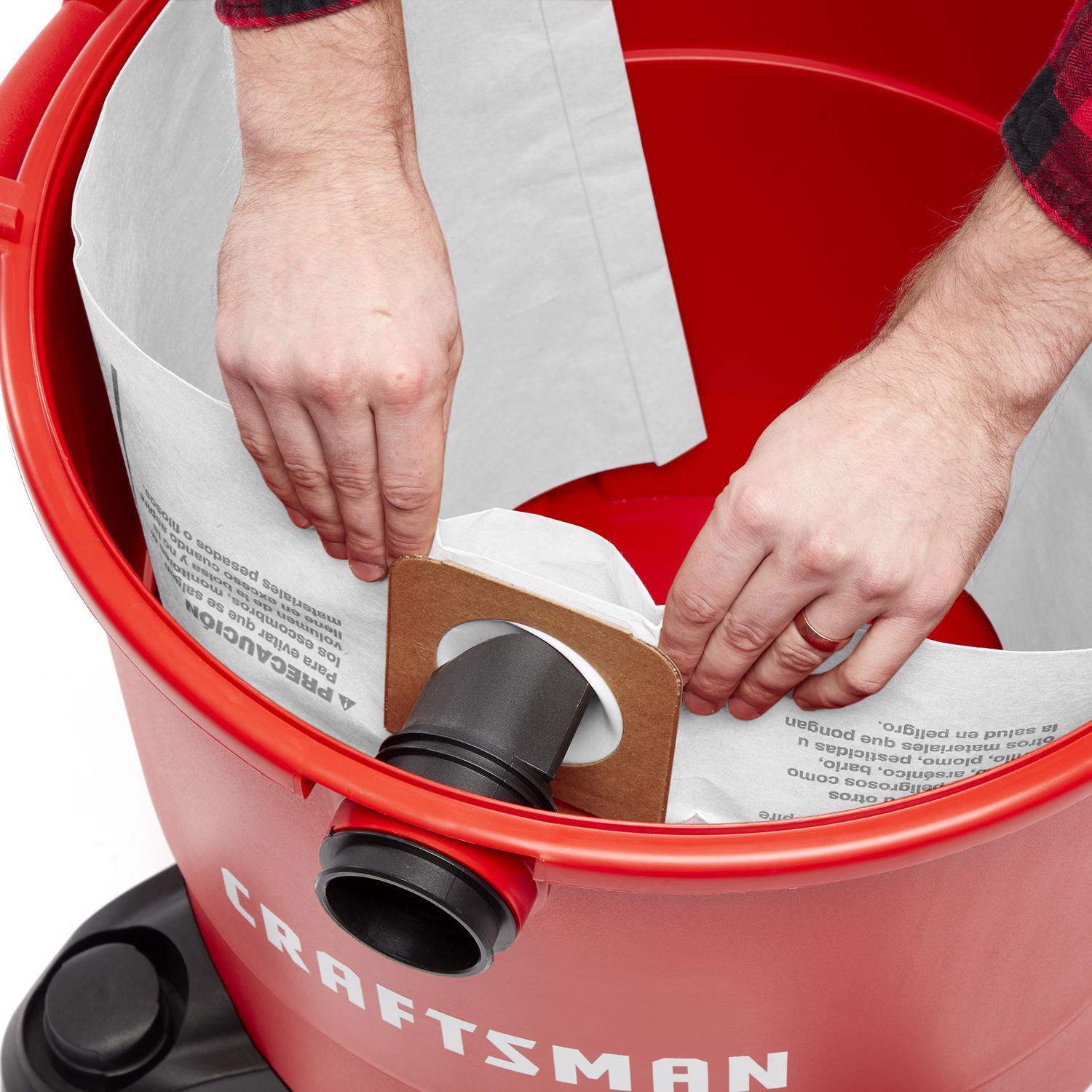 Craftsman 2 in. L X 10 in. W Vacuum Dust Bag 16-20 gal 3 pc