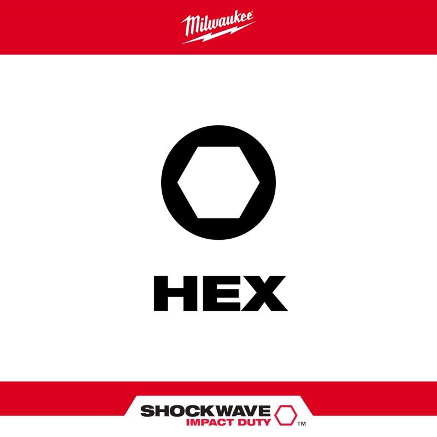 Milwaukee Shockwave Hex 1 in. L Impact Insert Bit Set Steel 9 pc
