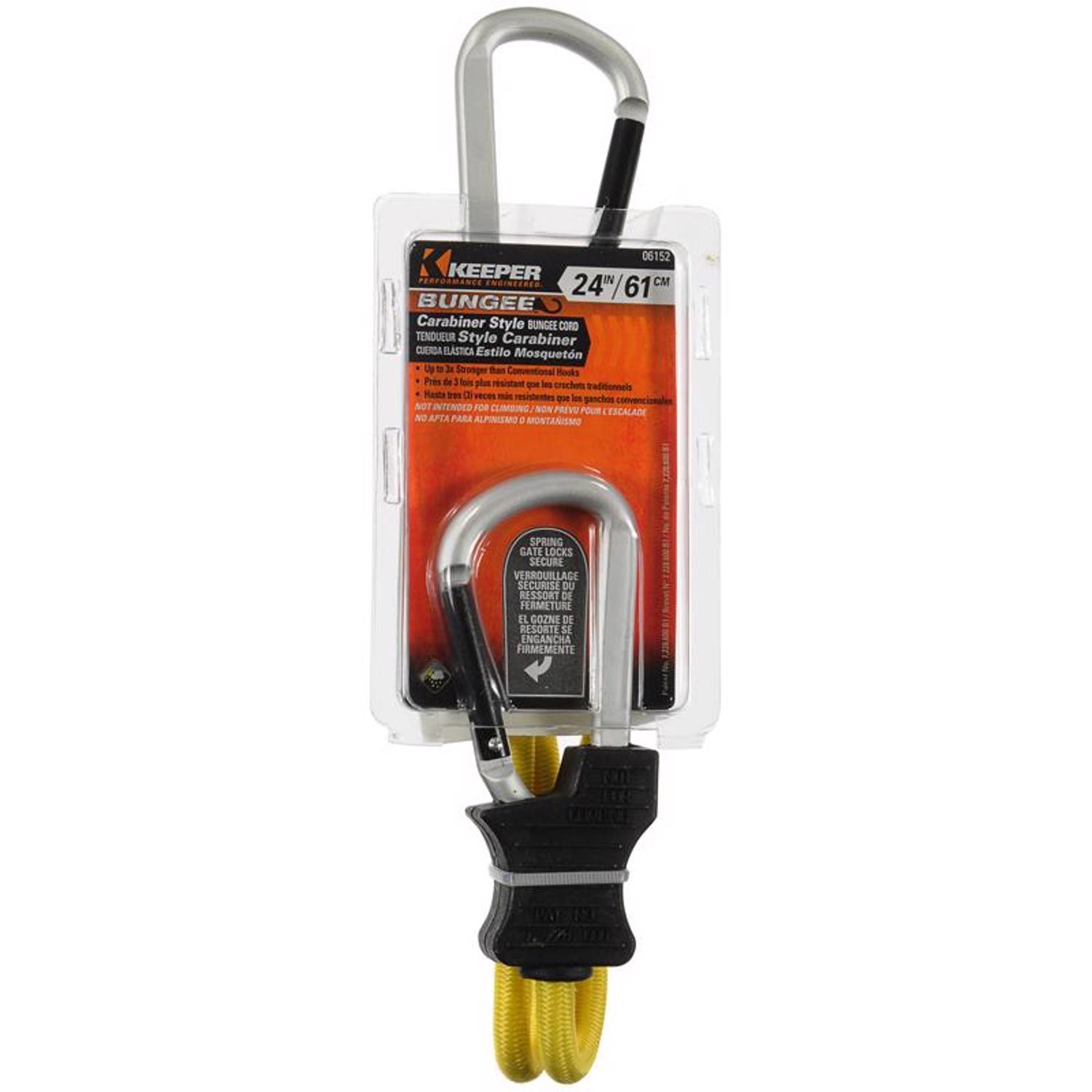 Keeper Black/Yellow Bungee Cord 24 in. L X 0.315 in. 1 pk