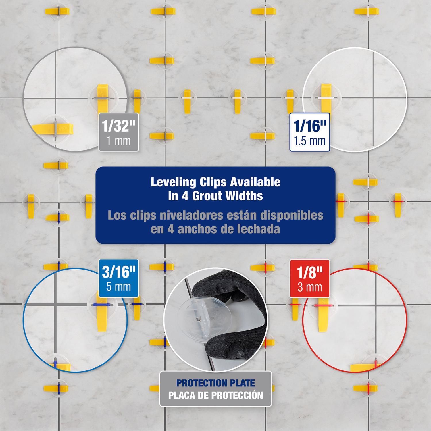 QEP Xtreme 1.29 in. H X 1.08 in. W X.95 in. L Plastic Tile Leveling Clips 500 pc
