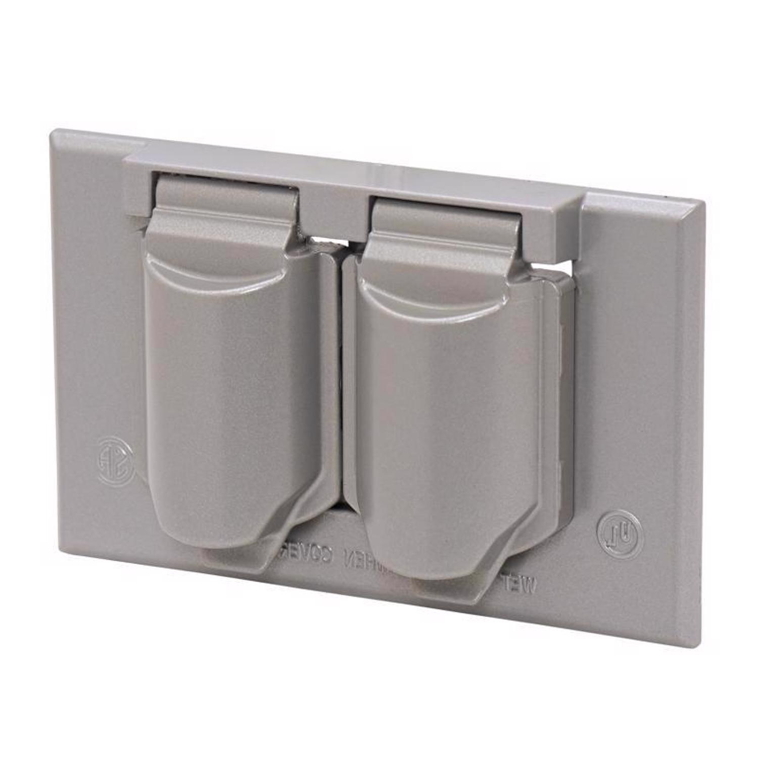 Sigma Engineered Solutions Rectangle Metal 1 gang 2.83 in. H X 4.57 in. W Horizontal Duplex Cover